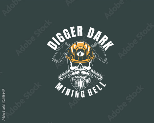 digger dark mining hell logo