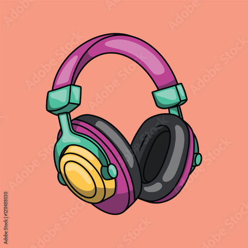 Purple and turquoise wireless earphones