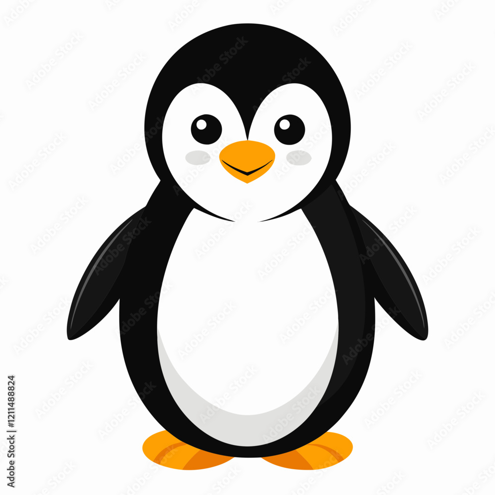 Simple Penguin Silhouette on White Simple Penguin Silhouette on White