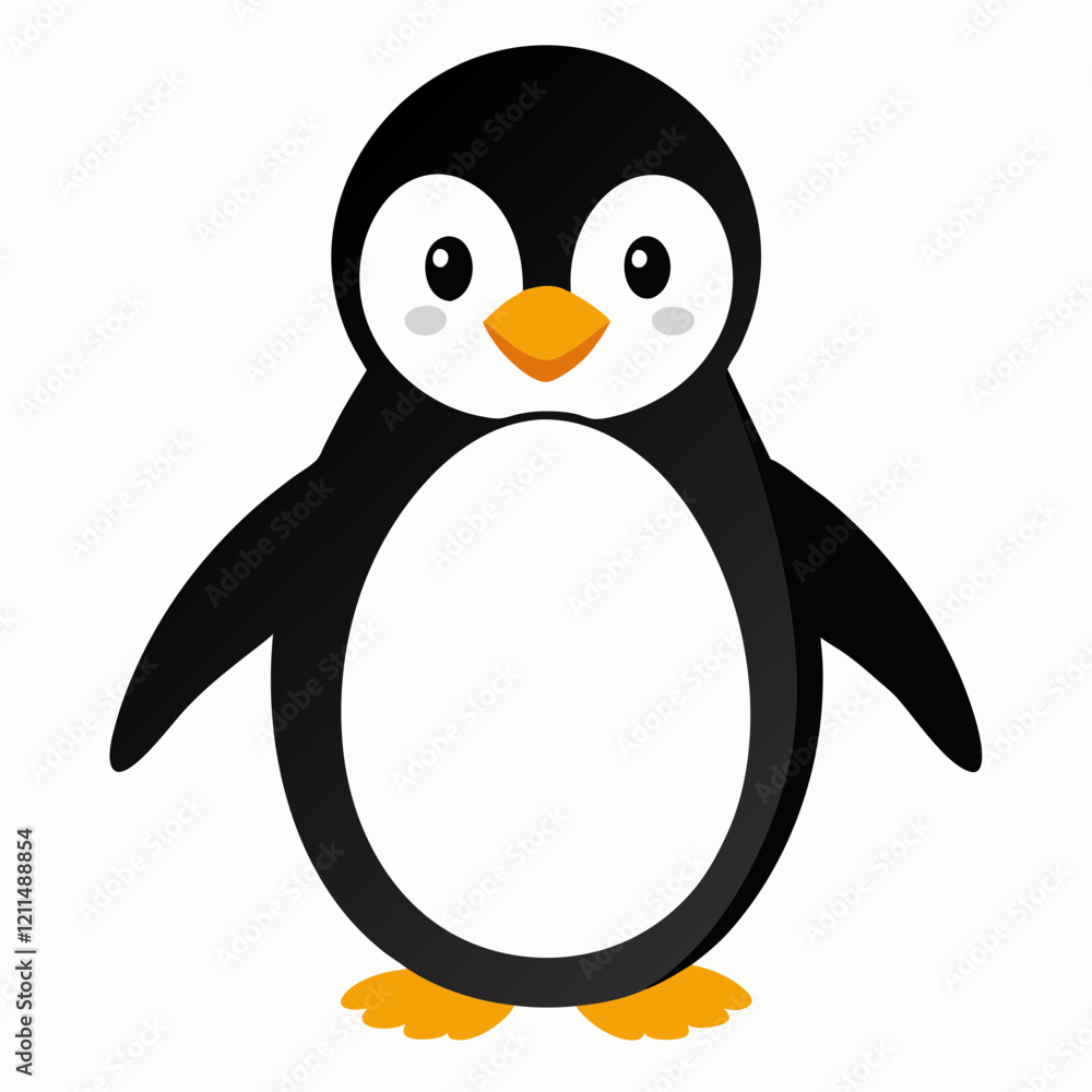 Obraz premium Simple Penguin Silhouette on White