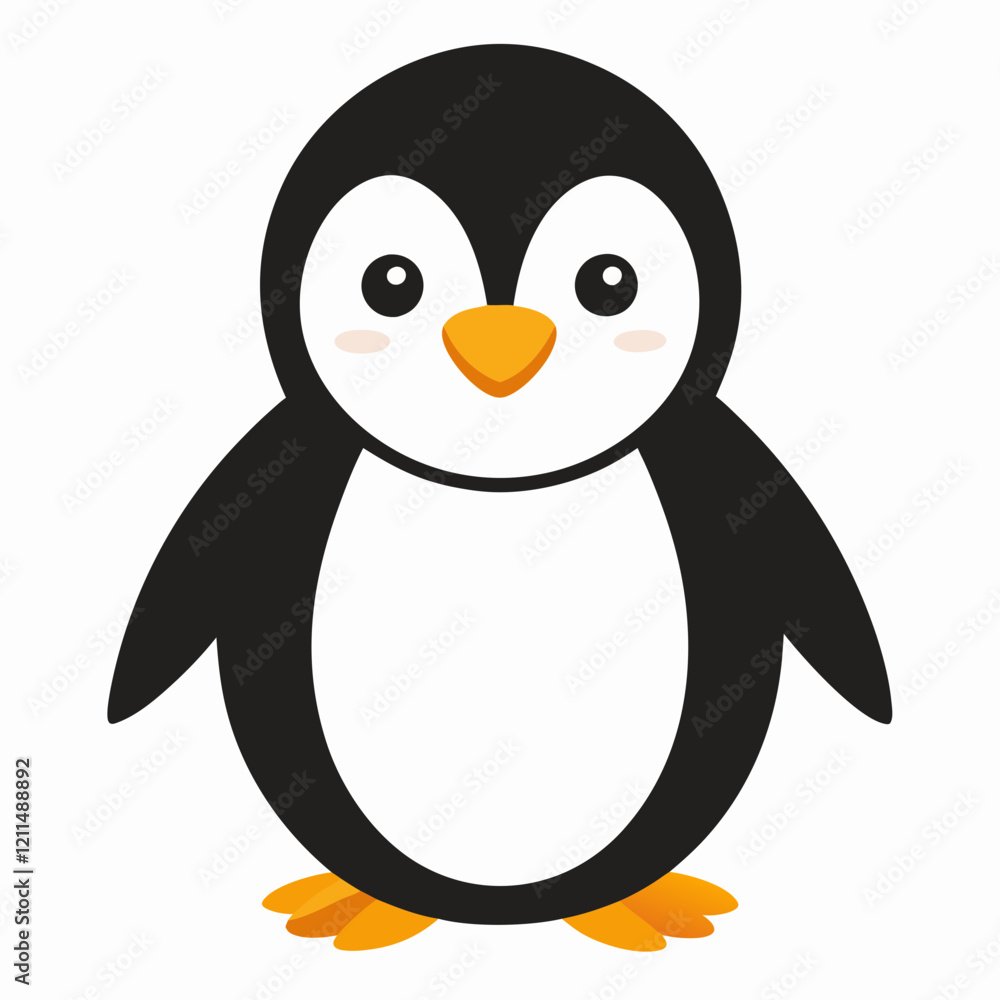 Obraz premium Simple Penguin Silhouette on White