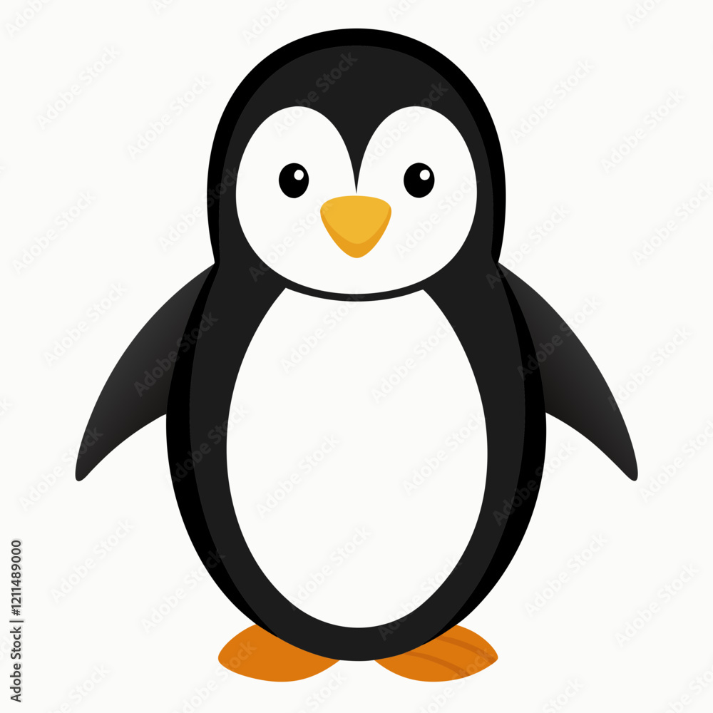 Fototapeta premium Simple Penguin Silhouette on White