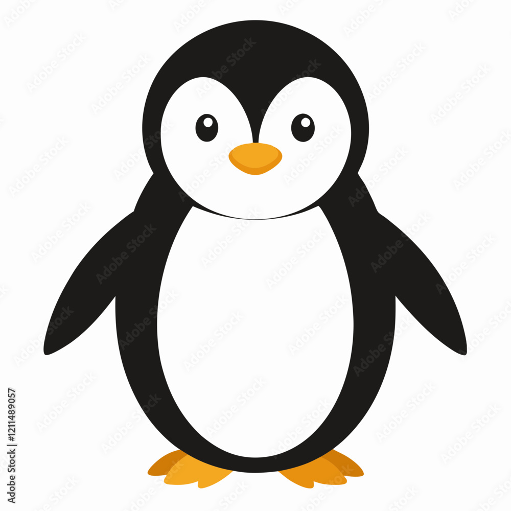 Naklejka premium Simple Penguin Silhouette on White