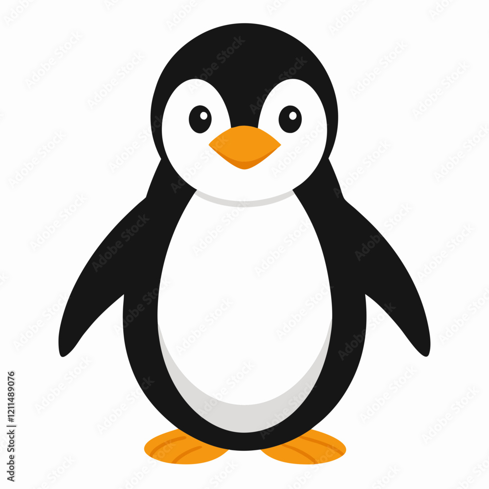 Fototapeta premium Simple Penguin Silhouette on White