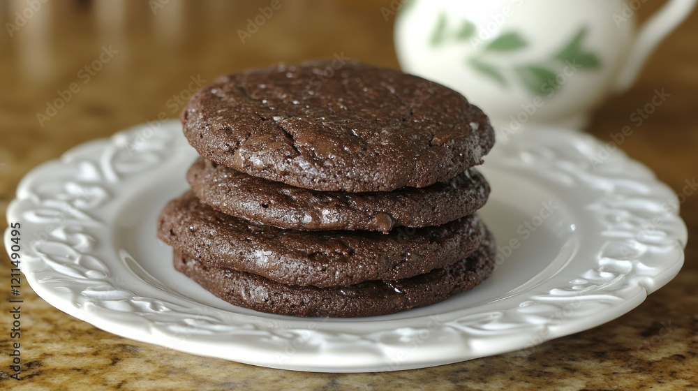 custom made wallpaper toronto digitalA Stack of Delicious Chocolate Cookies on a White Plate