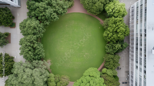 Aerial View of Circular Gar...