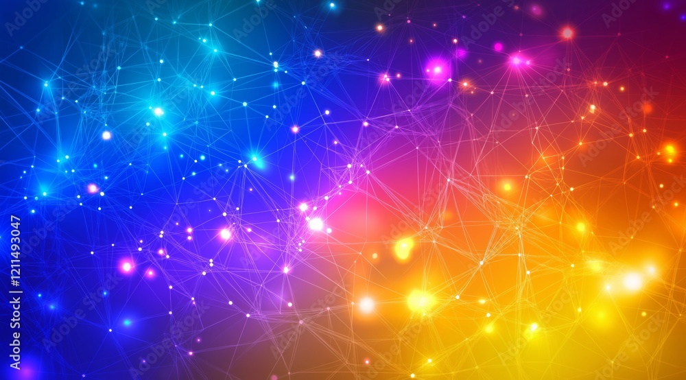 Fototapeta premium attractive futuristic and technological background in neon and bright colors. Modern technologies and neural networks.