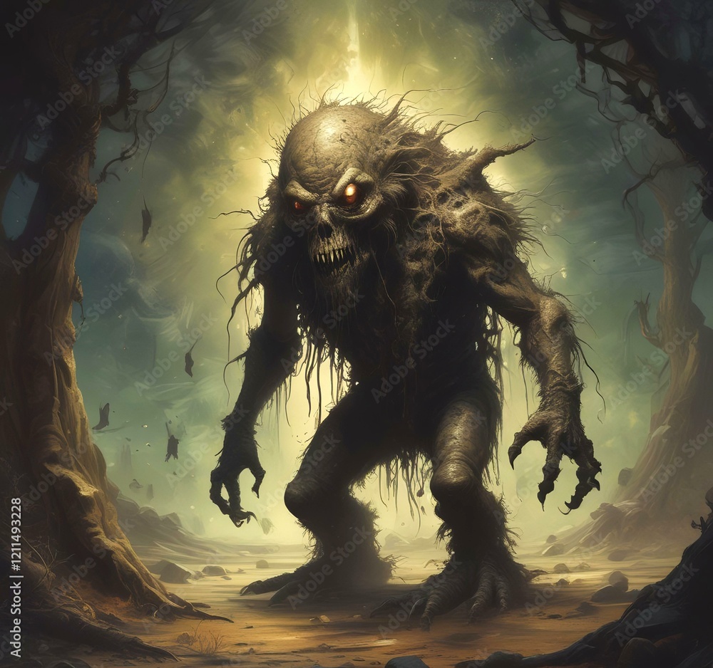 Illustration of dusty spooky monster Illustration of dusty spooky monster