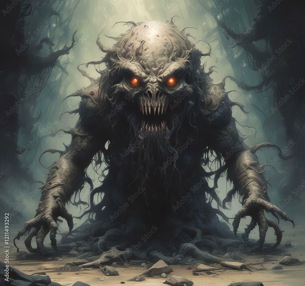 Illustration of dusty spooky monster Illustration of dusty spooky monster