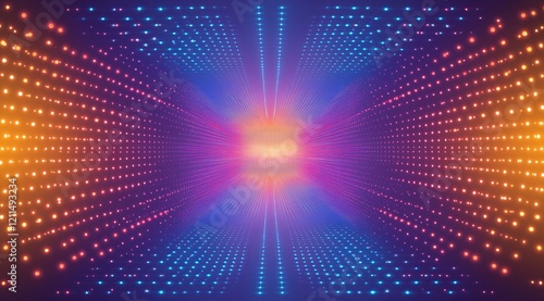 attractive futuristic and technological background in neon and bright colors. Modern technologies and neural networks.