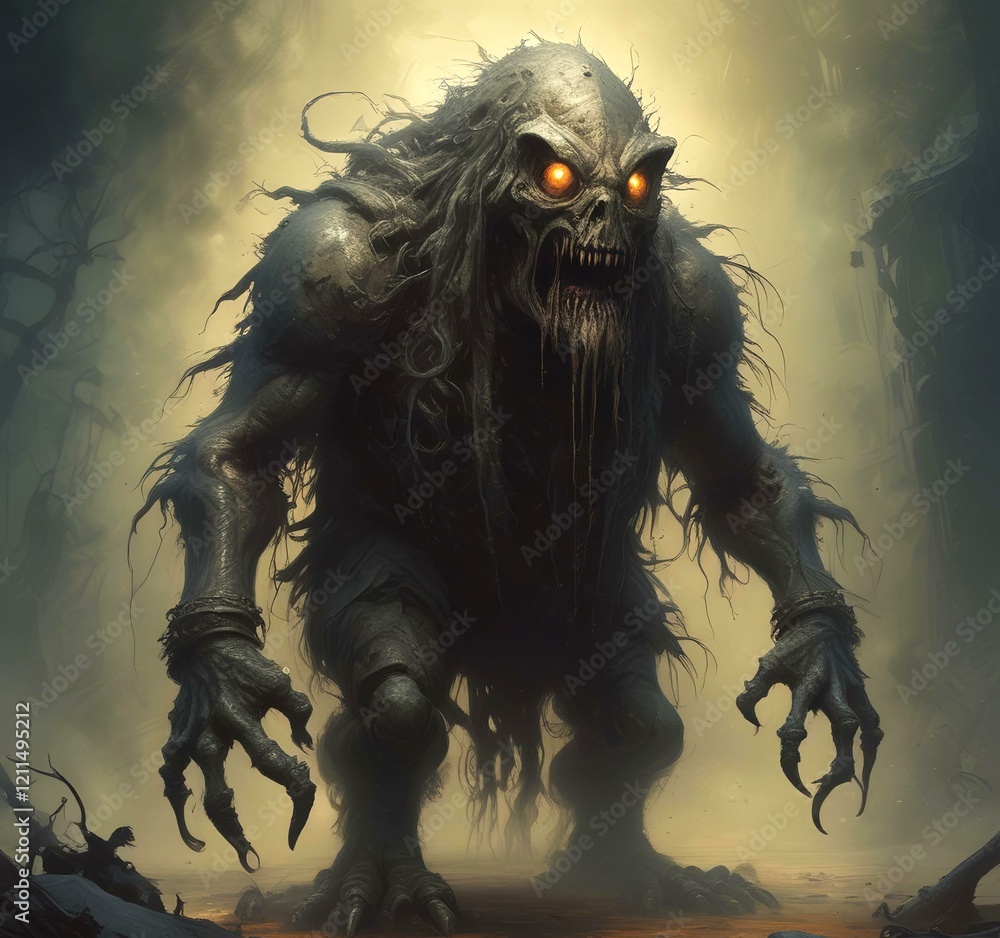 Illustration of dusty spooky monster Illustration of dusty spooky monster