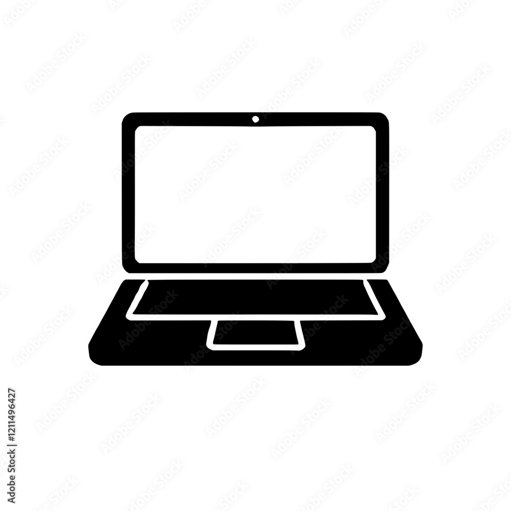 Laptop Icon: A sleek and minimalist laptop icon, rendered in solid black, symbolizing the power of technology and digital connectivity. Ideal for web design, app development. Laptop Icon: A sleek and minimalist laptop icon, rendered in solid black, symbolizing the power of technology and digital connectivity. Ideal for web design, app development.
