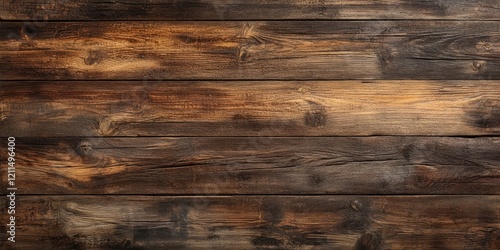 Wallpaper Mural Brown rustic wooden texture with dark and light tones, featuring horizontal planks and natural grain patterns, ideal for backgrounds or overlays. Torontodigital.ca