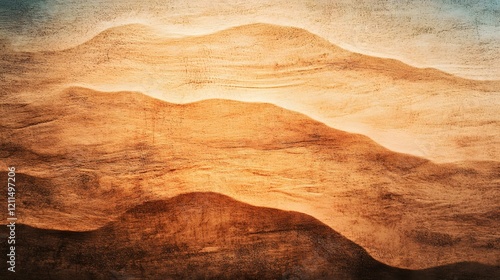 Abstract Mountain Landscape in Warm Tones and Textured Details photo