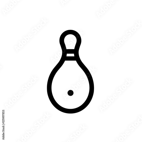 Sport Bowling Pin Icon simple flat black