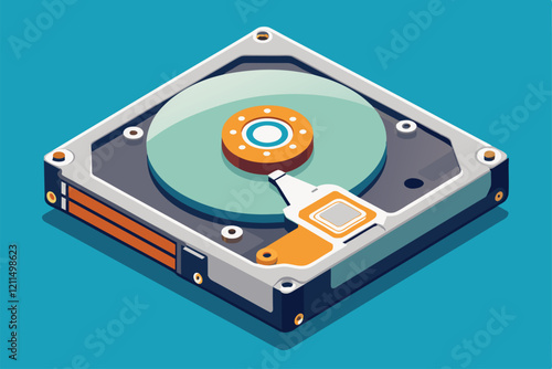 A semantically enhanced hard drive design highlights customization options and technical features Hard drive Customizable Semi Flat Illustration