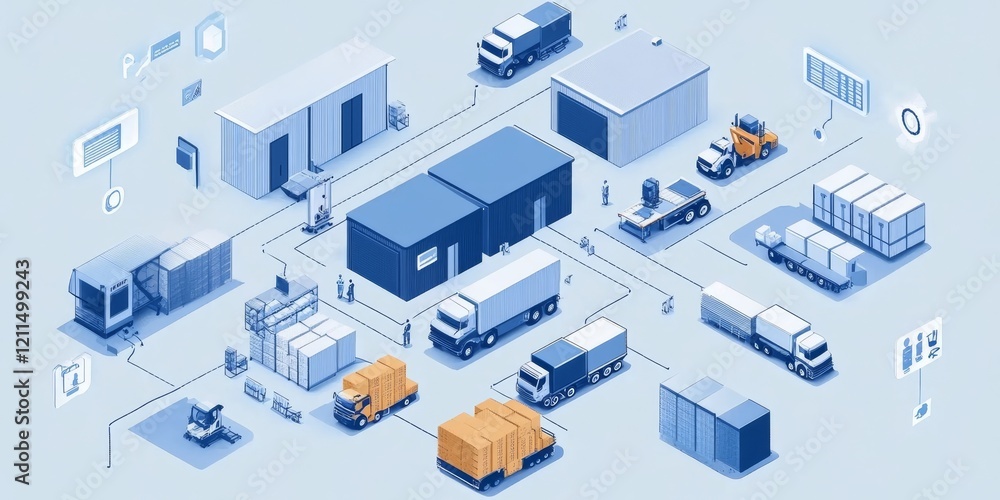 Obraz premium Logistics chain, Generative AI