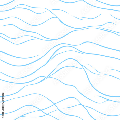 Seamless water waves pattern. Texture with wave-like forms. Vector illustration
