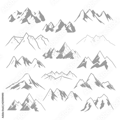 Set of mountains, vector illustration