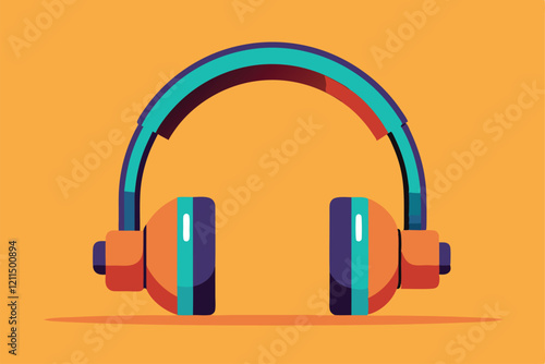 A vibrant illustration features customizable headphones designed for modern audio enthusiasts Headphone Customizable Semi Flat Illustration