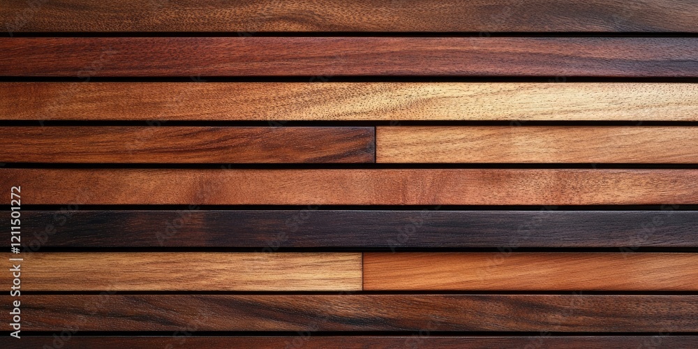 Wooden slats in rich brown and soft tan arranged horizontally, showcasing natural textures of sawn board materials for construction and decor. Wooden slats in rich brown and soft tan arranged horizontally, showcasing natural textures of sawn board materials for construction and decor.