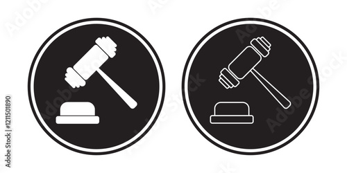 Gavel icon set. judge gavel icon vector. Gavel sign. Judge gavels collection flat icon.
