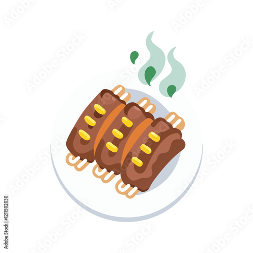  Illustration of Ribs with Maple Glaze