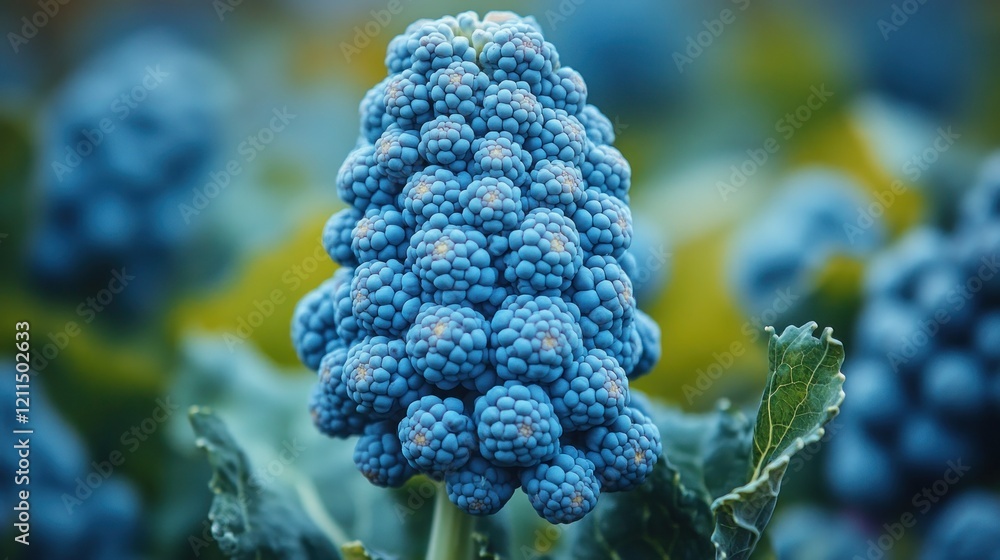 Stunning Close-Up of a Blue Romanesco Broccoli Stunning Close-Up of a Blue Romanesco Broccoli