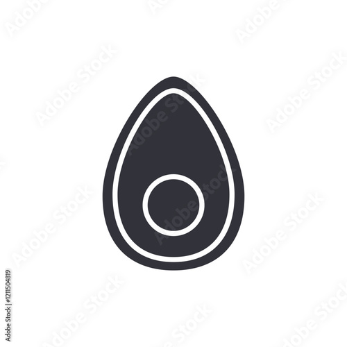 Avocado slice solid icons, minimalist vector illustration ,simple transparent graphic element .Isolated on white background photo