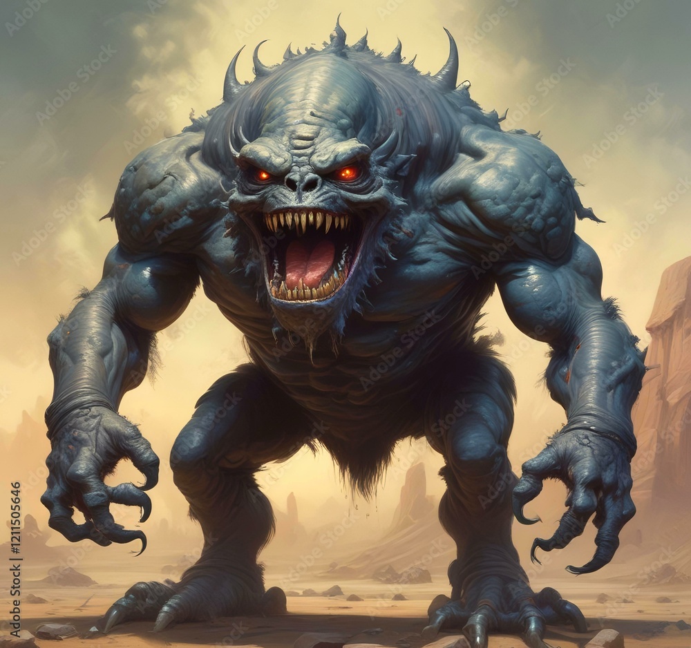 Illustration of dusty spooky monster