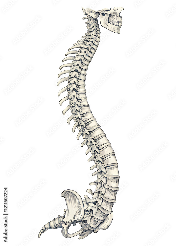 Fototapeta premium backbone on white background png transparent cut out social media post high quality