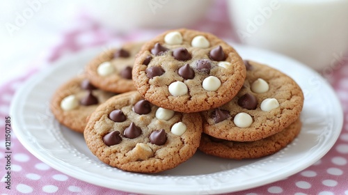 Wallpaper Mural Delicious Double Chocolate Chip Cookies on a Plate Torontodigital.ca