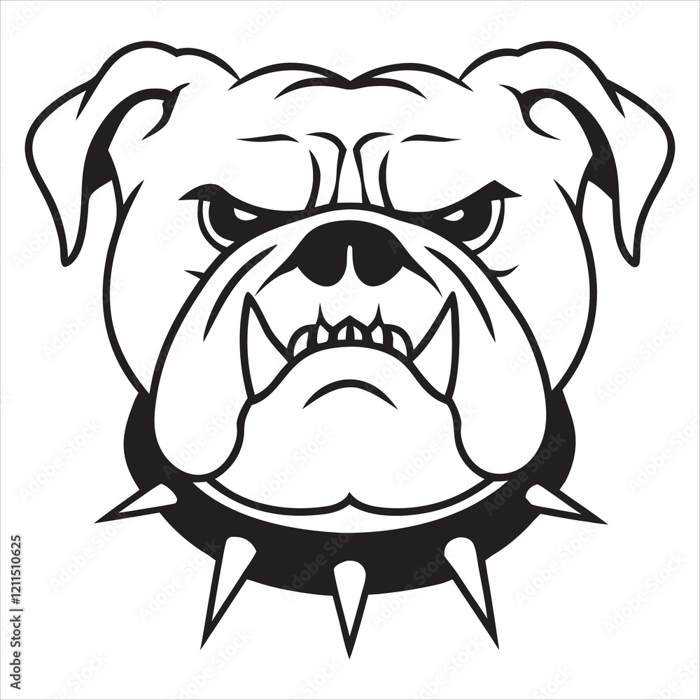 Vector Illustration of Bulldog Dog Angry Face for Clipart Design
Vector Illustration of Bulldog Dog Angry Face for Clipart Design