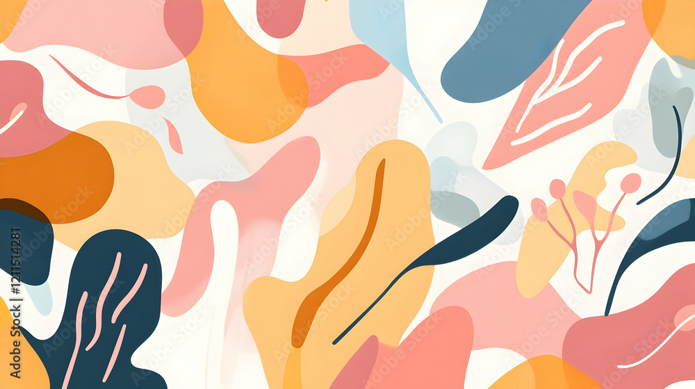 Naklejka premium Abstract pastel floral pattern design for website background