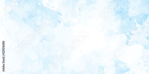 Abstract baby blue watercolor background Watercolor background for invitations, cards, posters  abstract light blue and white colors background for design