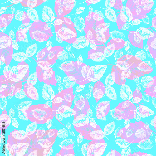 Wallpaper Mural Pastel watercolor floral seamless print Torontodigital.ca