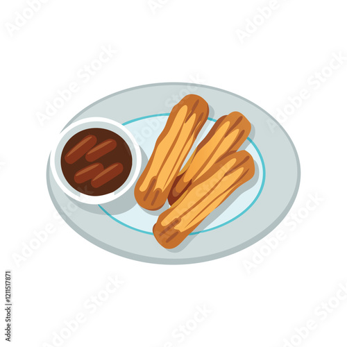  Savory Plate of Churros with Chocolate