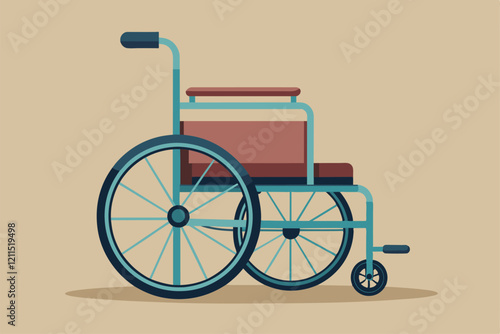 A semi-flat wheelchair designed for customizable hospital use is displayed against a plain background Hospital wheelchair Customizable Semi Flat Illustration