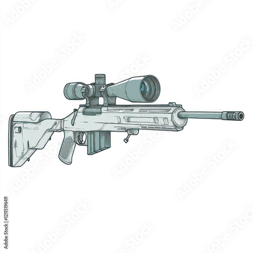 side view of a minimalist sniper gun