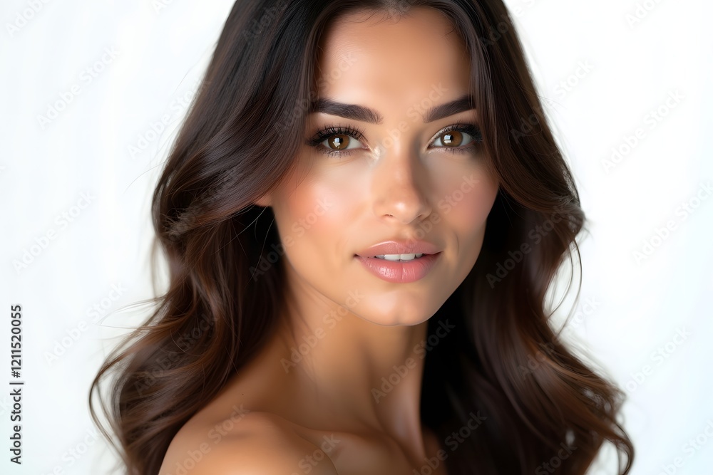 Beautiful brunette girl in move with a perfectly smooth hair, and classic make-up. Beautiful brunette girl in move with a perfectly smooth hair, and classic make-up.