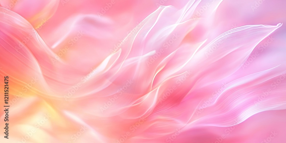 Obraz premium Soft pink and peach abstract background with light shadows and delicate blurred waves creating a dreamy and fantasy-like atmosphere.