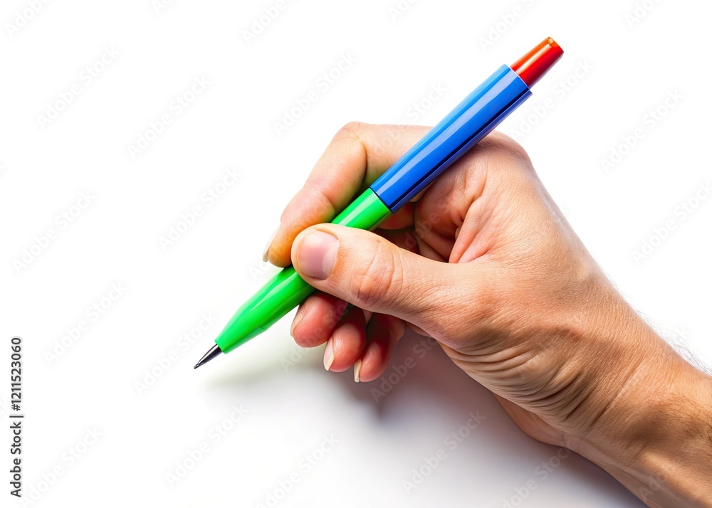 Isolated image: a white background showcases a felt-tip pen, viewed from directly above. Clean, crisp, and ready for use. Isolated image: a white background showcases a felt-tip pen, viewed from directly above. Clean, crisp, and ready for use.