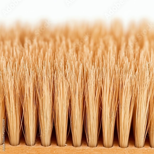 Close-up of natural bristles on a brush.