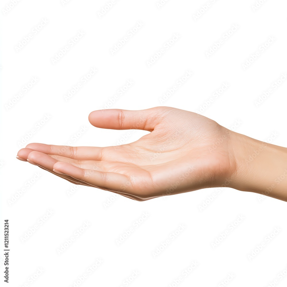 Open hand gesture inviting for a conversation. Open hand gesture inviting for a conversation.