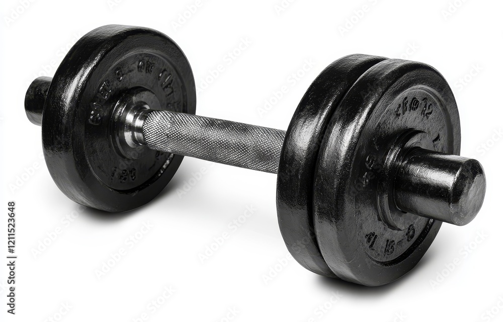 Black dumbbell with weights isolated on white. Black dumbbell with weights isolated on white.