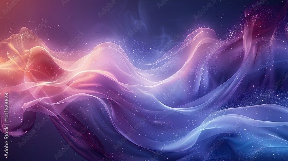 Obraz premium Ethereal waves of color blend in a dreamy, abstract composition.