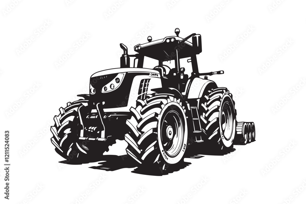 Obraz premium Tractor Silhouette Design Bundle
