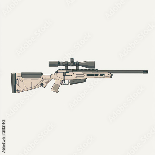 side view of a minimalist sniper gun