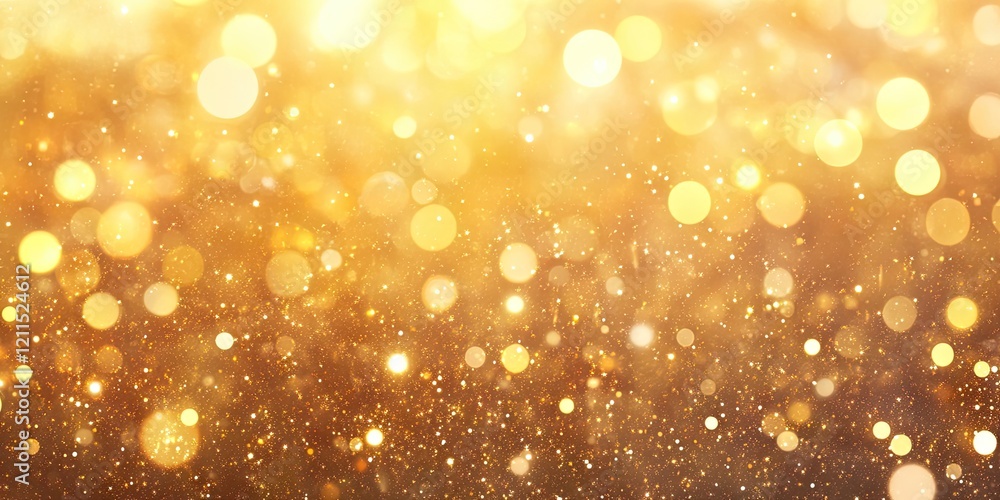 Golden abstract background with defocused golden bokeh circles and shimmering stars, warm hues dominating the upper and lower parts of the image. Golden abstract background with defocused golden bokeh circles and shimmering stars, warm hues dominating the upper and lower parts of the image.