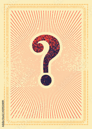 Question mark typographical grunge vintage style poster design. Retro vector illustration.